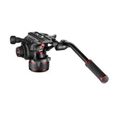 Nitrotech 608 cap fluid video, vedere laterală, negru cu accent roșu, mâner extins