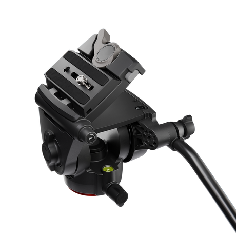 Cap fluid Manfrotto 500X negru cu plăcuță superioară și manete laterale
