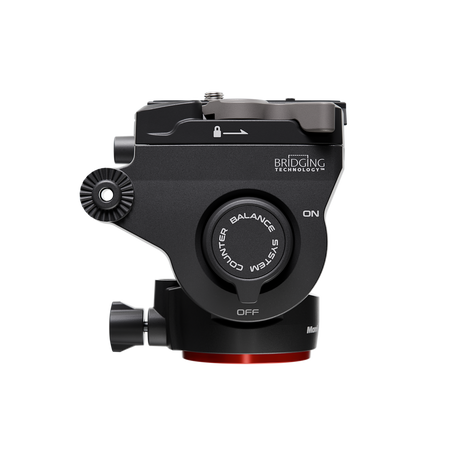 Cap fluid Manfrotto 500X negru cu roți de balansare și comutatoare ON/OFF