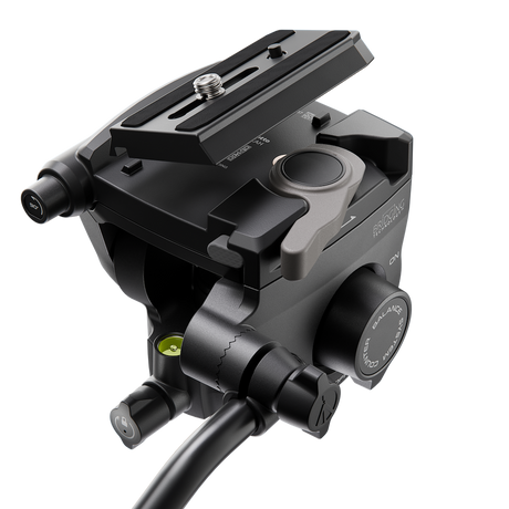 Cap fluid Manfrotto 500X negru cu șină, buton circular și comenzi
