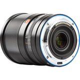 13mm f/1.4 AF STM lens for Nikon Z, rear mount with blue ring and contact pins