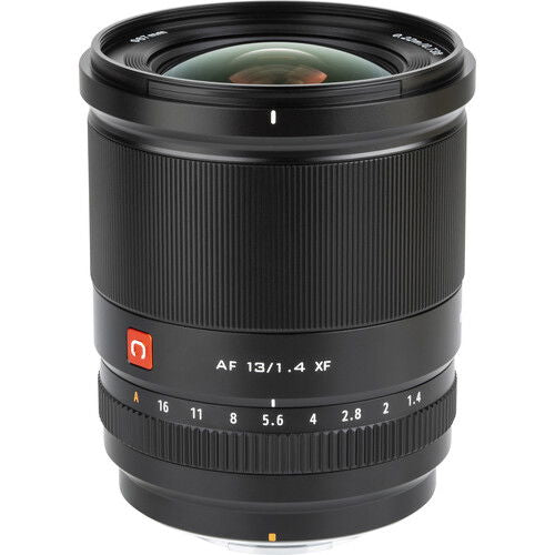 13mm f/1.4 AF lens for Fujifilm X, front lens opening with ribbed ring