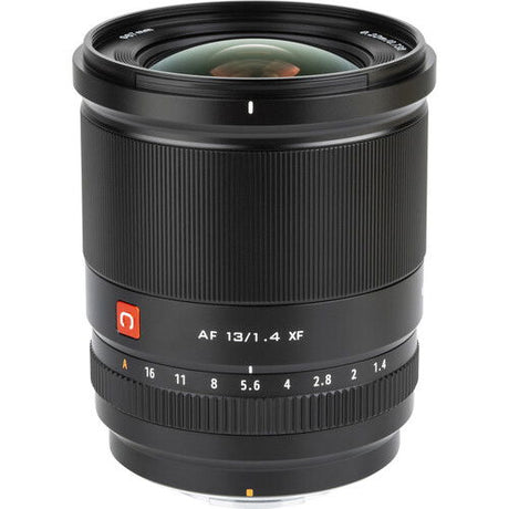 13mm f/1.4 AF lens for Fujifilm X, front lens opening with ribbed ring