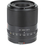 AF 35mm f/1.8 Z lens for Nikon Z, front barrel and focus scale, black