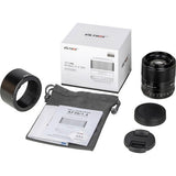Viltrox 56mm f/1.4 AF lens kit with box, caps, and instruction sleeve