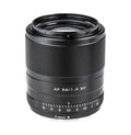 Black 56mm f/1.4 AF lens for Fujifilm X, front glass and ridged focus ring