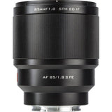 85mm f/1.8 FE II lens for Sony E, front view with engraved markings