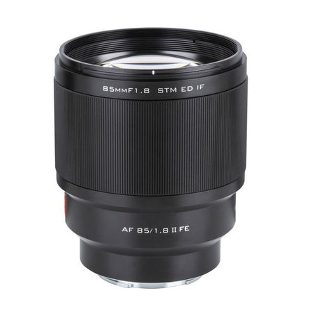 85mm f/1.8 FE II lens for Sony E, black barrel, front glass visible
