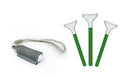Three sensor cleaning swabs with green handles and white felt tips