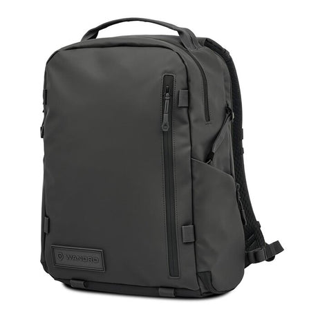 Rucsac foto negru cu fermoare laterale și buzunar lateral extensibil