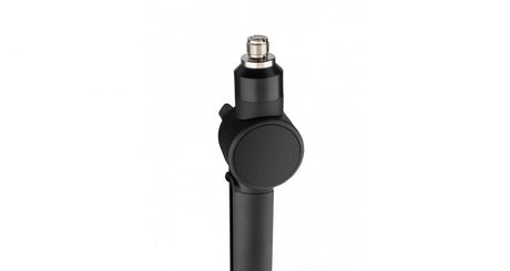 Black swivel joint with threaded mic mount and circular locking knob