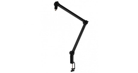 Black microphone boom arm with adjustable hinge joints