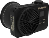 Black COB LED video light body with fan grille and top control dial