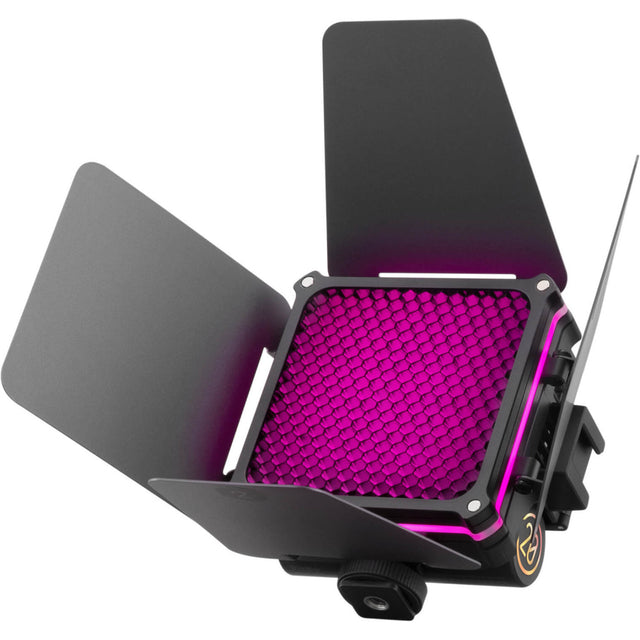 Lanternă video LED RGB Zhiyun cu grilaj hexagonal și panouri laterale pliabile