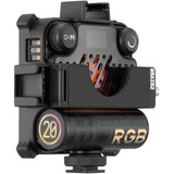 Lanternă video LED RGB Zhiyun cu ecran, butoane și carcasă neagră