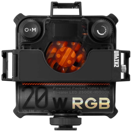 Lanternă video LED RGB Zhiyun cu etichete și suport pentru trepied