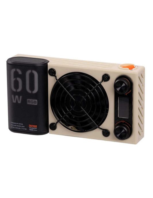 Panou LED bicolor RGB 60W cu ventilator circular și panou de control lateral