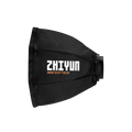 Black mini softbox with front fabric panel and side mounting ring