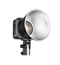 Bi-color LED studio light with large reflector head and vented body, G200