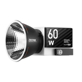Molus G60 60W LED mini reflector light, open reflector head and display, black/white