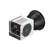 Molus G60 60W LED light with vented white body, black projector head and knobs