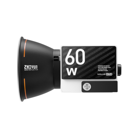 Molus G60 60W LED mini reflector with control panel and vented body, black/white