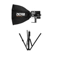 LED 60W light with mini softbox and tripod stand, front control panel visible