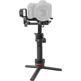 Stabilizator cu LED și microfon integrat, cameră foto albă montată