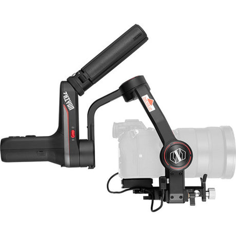 3-axis gimbal stabilizer with side control wheel and extended handle, black