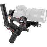 3-axis handheld camera stabilizer gimbal with black handle and mounting plate