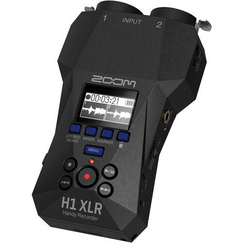 H1 XLR portable recorder front panel with LCD display and menu/record controls