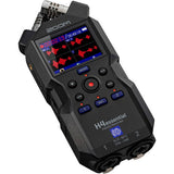 Recorder audio portabil Zoom H4essential, ecran inclinat cu grafic și comenzi