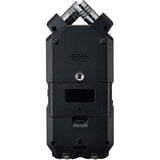 Recorder audio portabil Zoom H4essential, spate cu difuzor și porturi de conectare