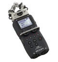 Handheld audio recorder with built-in X/Y stereo microphones and LCD display