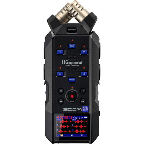 H6essential handheld audio recorder with stereo mic capsule and button panel