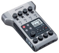 Podtrak P4 audio recorder with control knobs and LCD screen, side/front view